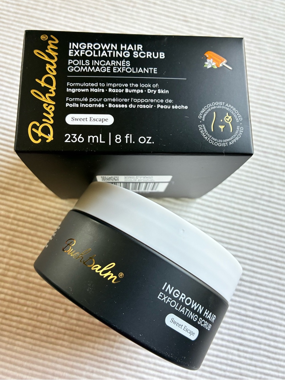 BushBalm Ingrown Hair Exfoliating Scrub
Scent:  Sweet Escape